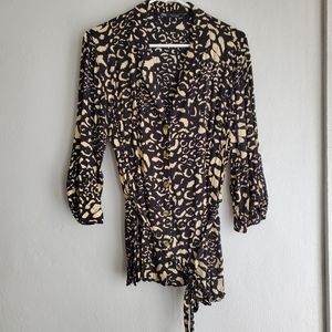 ZARA Black cream button down shirt